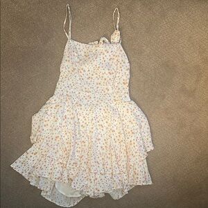 Beginning Boutique Floral Mini Dress - Cream and Pink